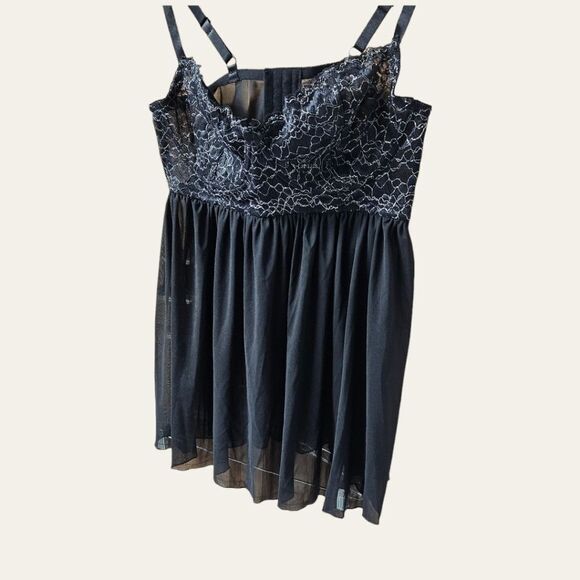 TORRID BLACK STRAPPY LUREX LACE BABYDOLL 2X - Picture 4 of 14